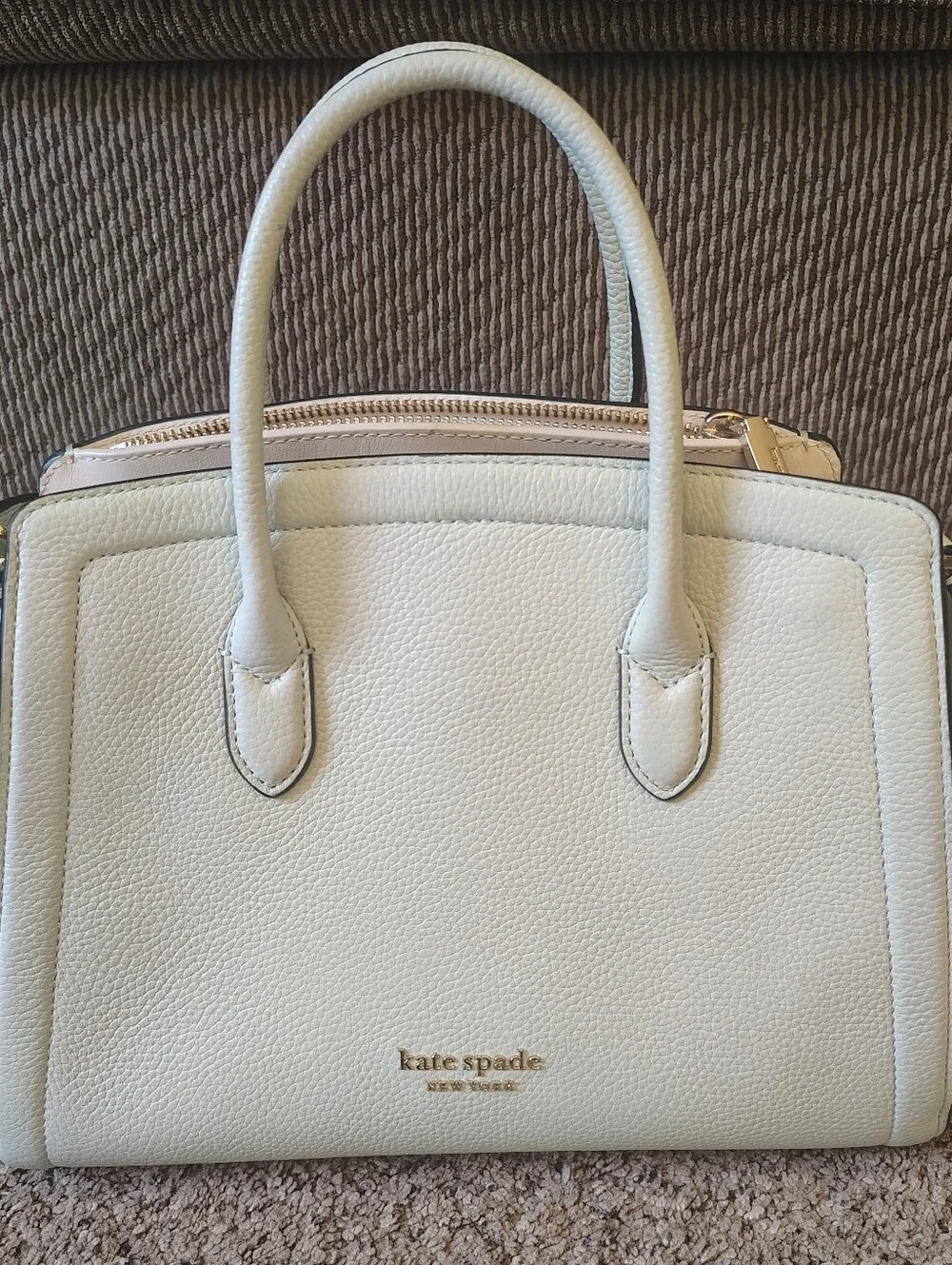 Kate Spade New York Knott Mini Pebbled Leather Satchel Crossbody Mint Green